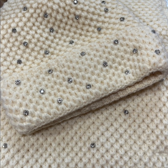 Anthropologie Maeve Waffle Rhinestone Scarf Set New without tags main image 6